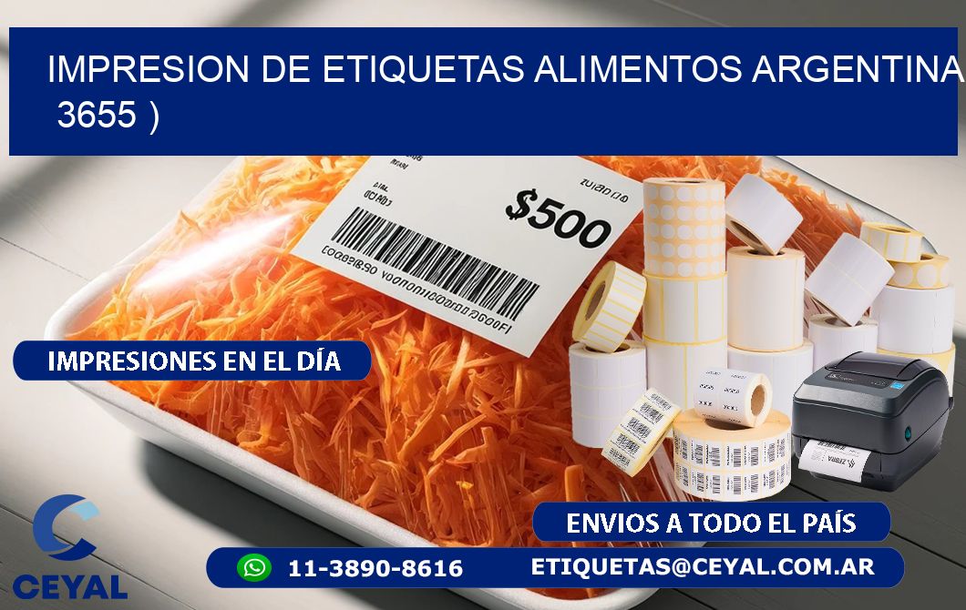IMPRESION DE ETIQUETAS ALIMENTOS ARGENTINA   3655 )