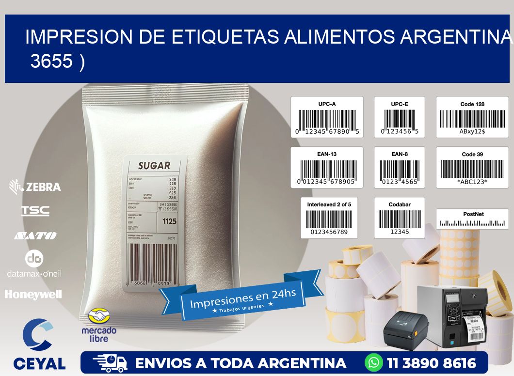 IMPRESION DE ETIQUETAS ALIMENTOS ARGENTINA 3655 )