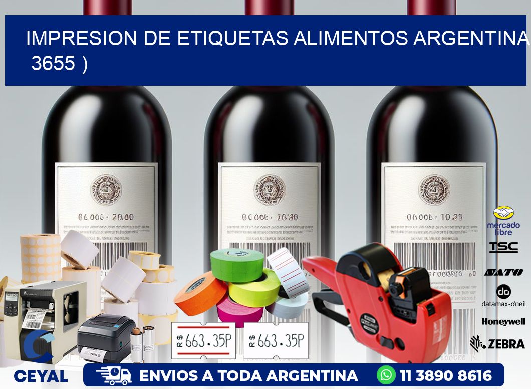 IMPRESION DE ETIQUETAS ALIMENTOS ARGENTINA 3655 )