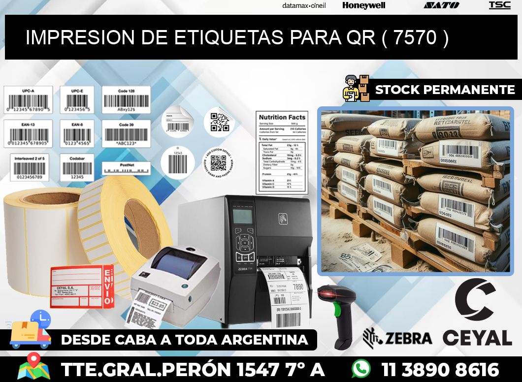 IMPRESION DE ETIQUETAS PARA QR ( 7570 )