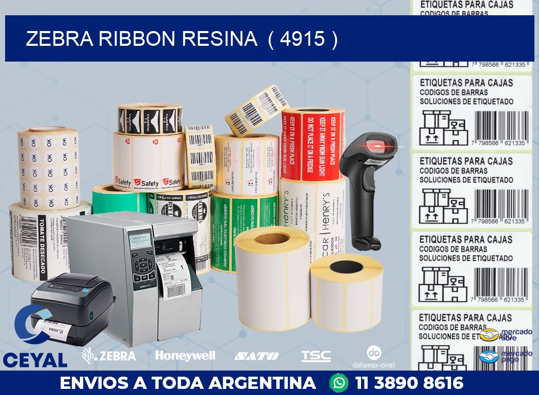 ZEBRA RIBBON RESINA ( 4915 )