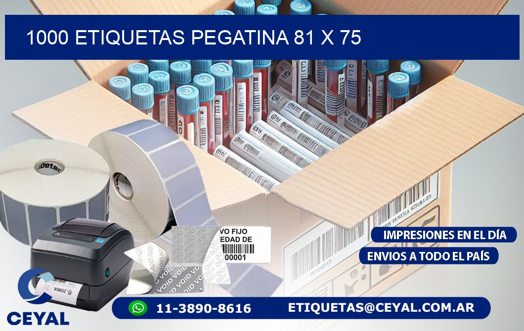1000 ETIQUETAS PEGATINA 81 x 75