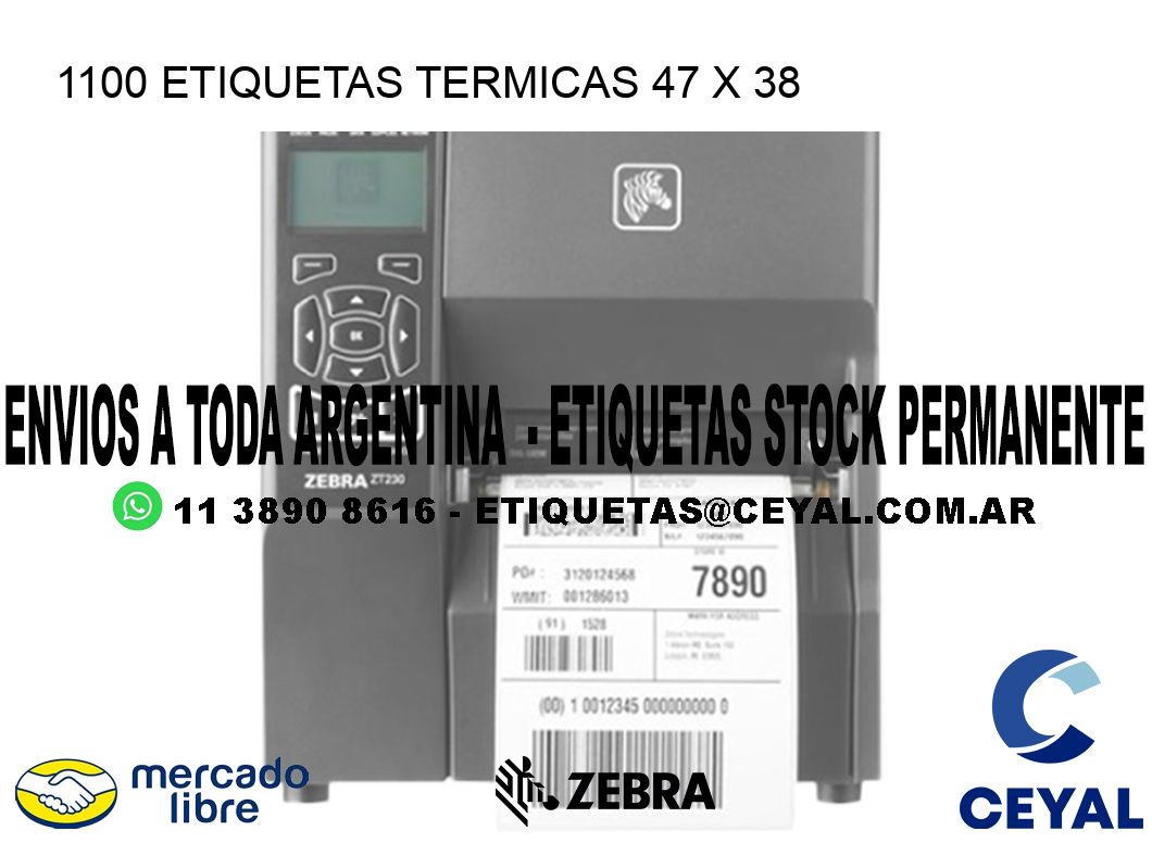 1100 ETIQUETAS TERMICAS 47 x 38