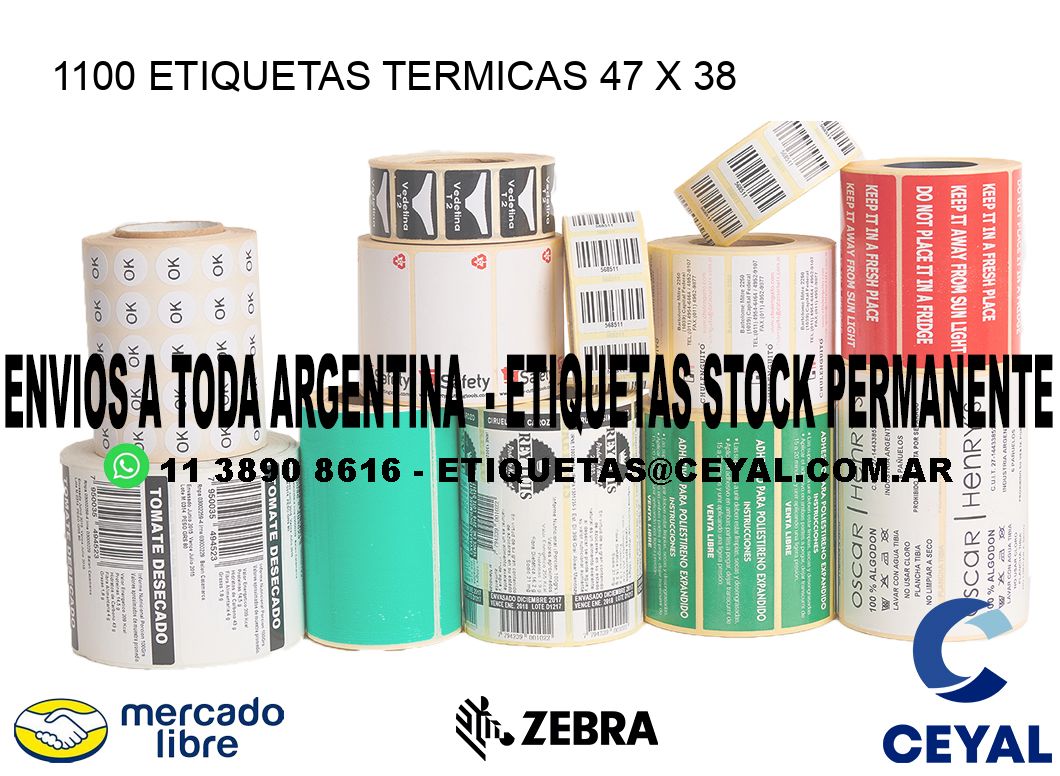 1100 ETIQUETAS TERMICAS 47 x 38