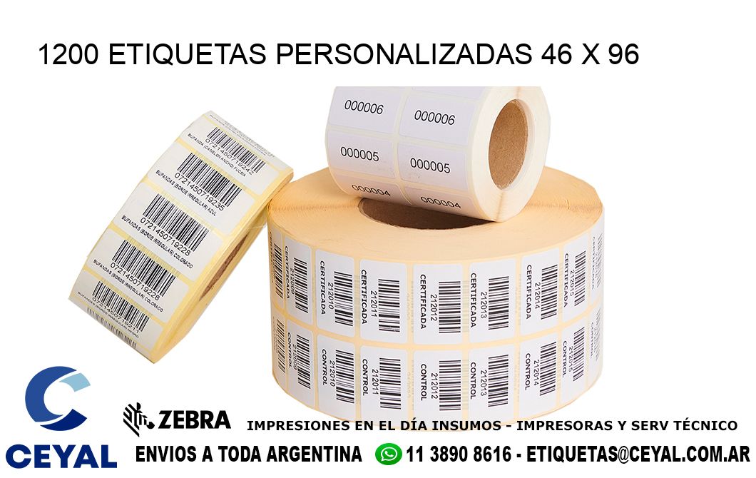 1200 ETIQUETAS PERSONALIZADAS 46 x 96