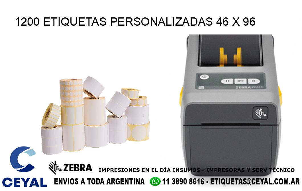 1200 ETIQUETAS PERSONALIZADAS 46 x 96