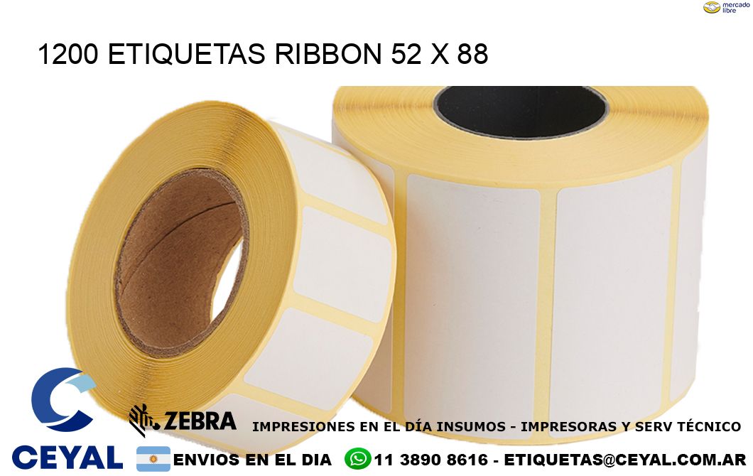 1200 ETIQUETAS RIBBON 52 x 88