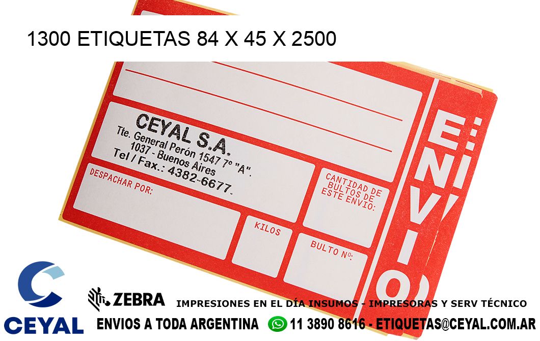 1300 ETIQUETAS 84 x 45 x 2500