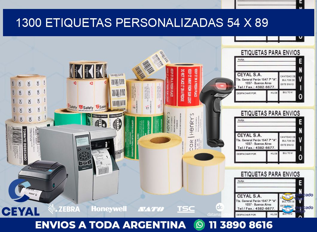 1300 ETIQUETAS PERSONALIZADAS 54 x 89