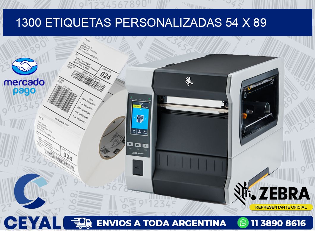 1300 ETIQUETAS PERSONALIZADAS 54 x 89