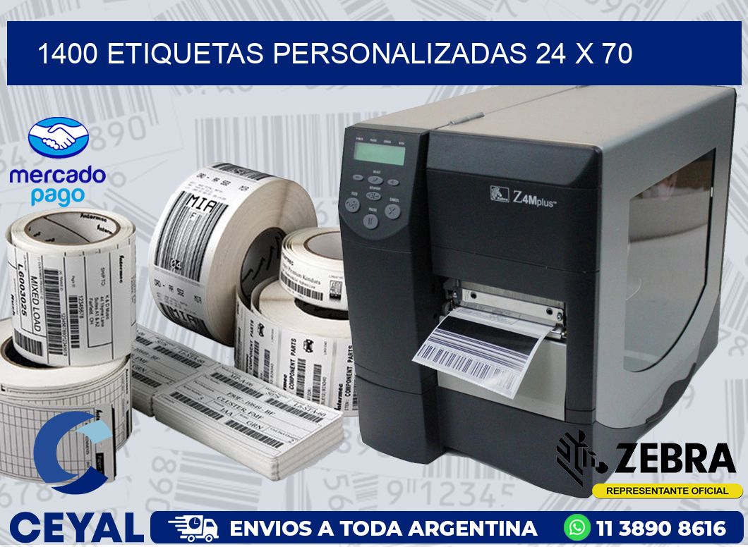 1400 ETIQUETAS PERSONALIZADAS 24 x 70