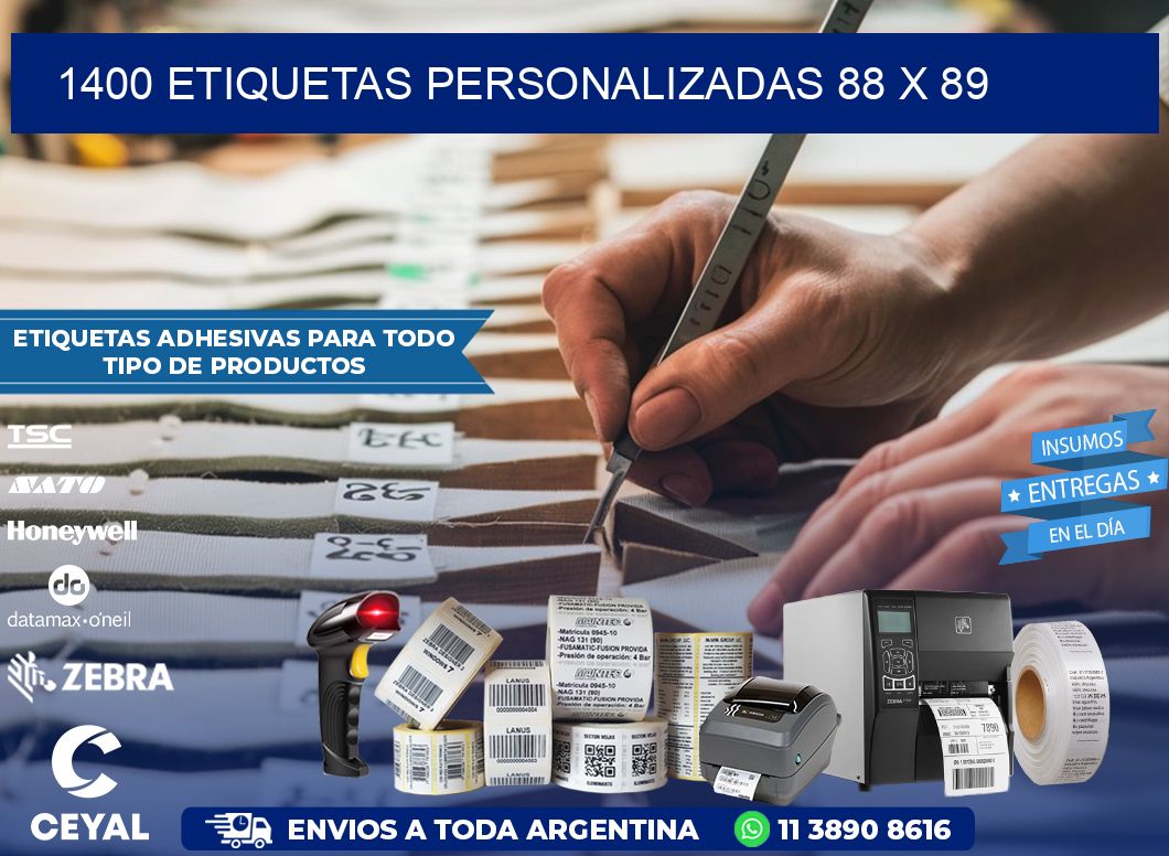 1400 ETIQUETAS PERSONALIZADAS 88 x 89