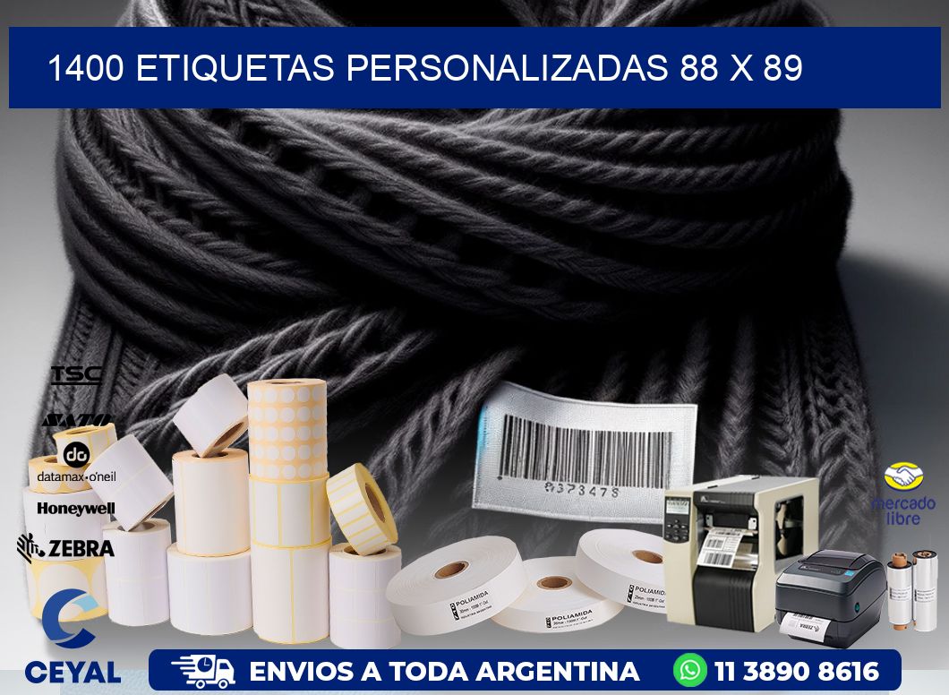 1400 ETIQUETAS PERSONALIZADAS 88 x 89