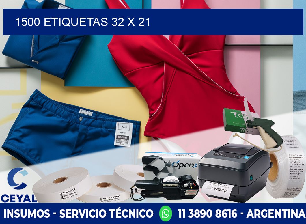 1500 ETIQUETAS 32 x 21