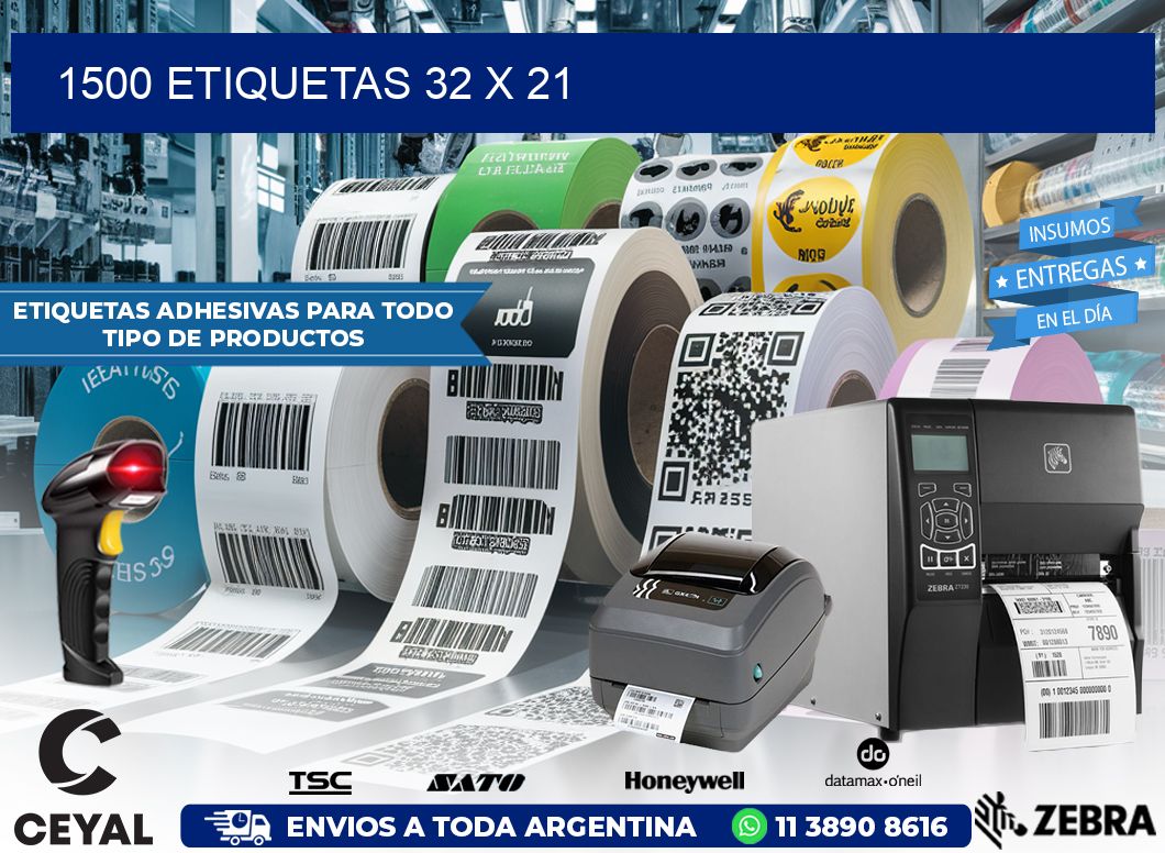 1500 ETIQUETAS 32 x 21