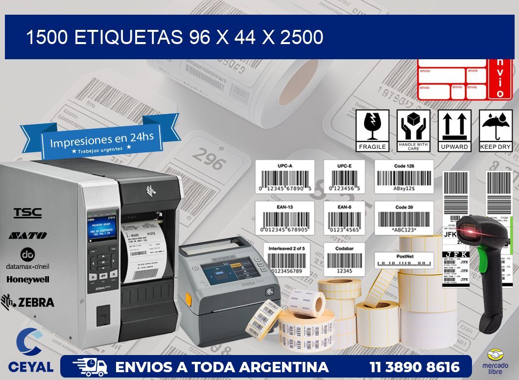 1500 ETIQUETAS 96 x 44 x 2500