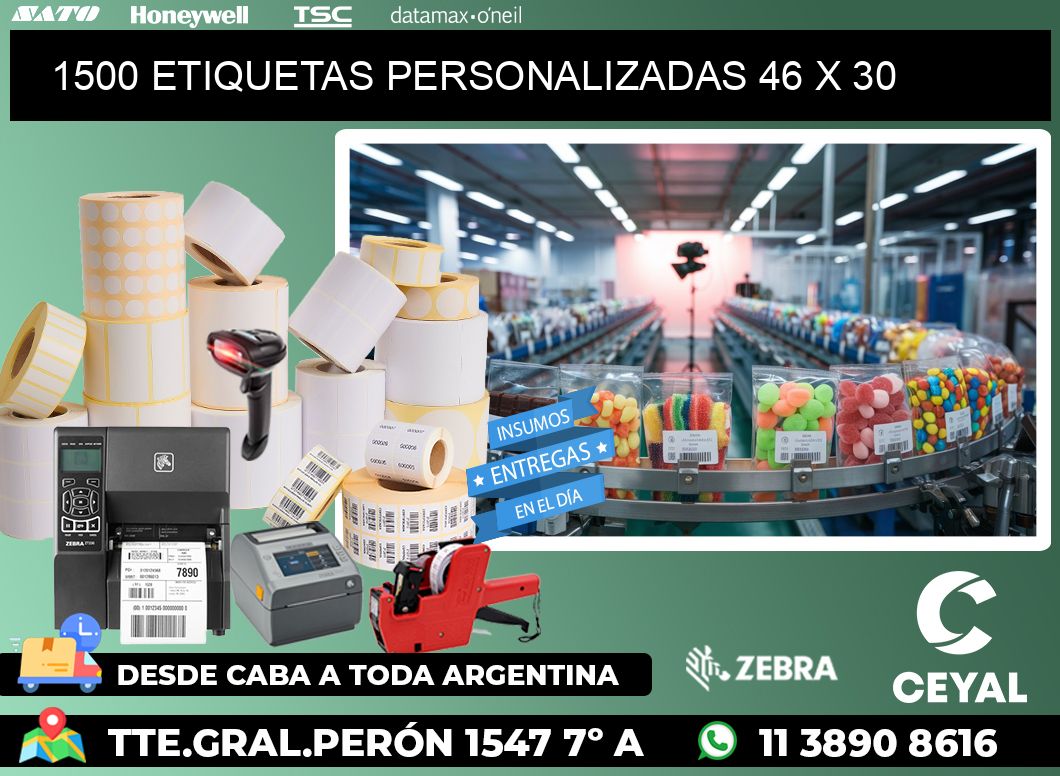 1500 ETIQUETAS PERSONALIZADAS 46 x 30