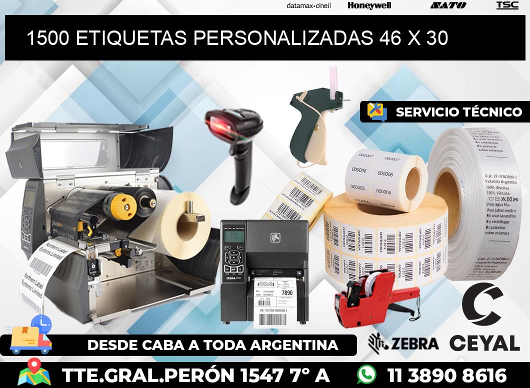 1500 ETIQUETAS PERSONALIZADAS 46 x 30
