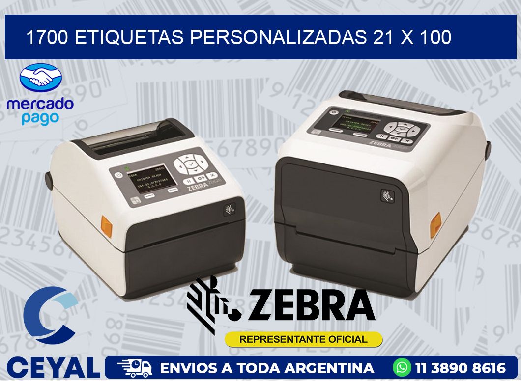 1700 ETIQUETAS PERSONALIZADAS 21 x 100