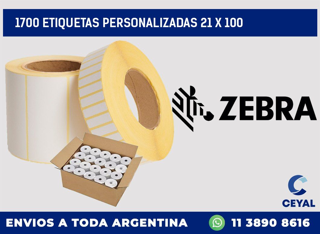 1700 ETIQUETAS PERSONALIZADAS 21 x 100