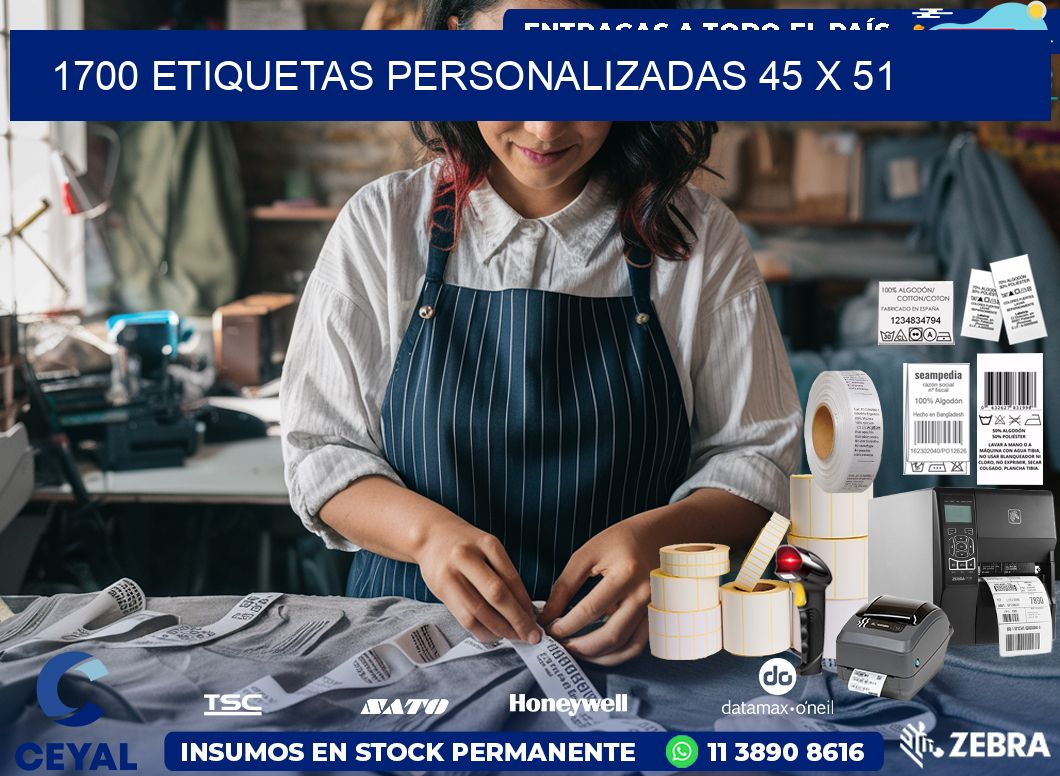 1700 ETIQUETAS PERSONALIZADAS 45 x 51