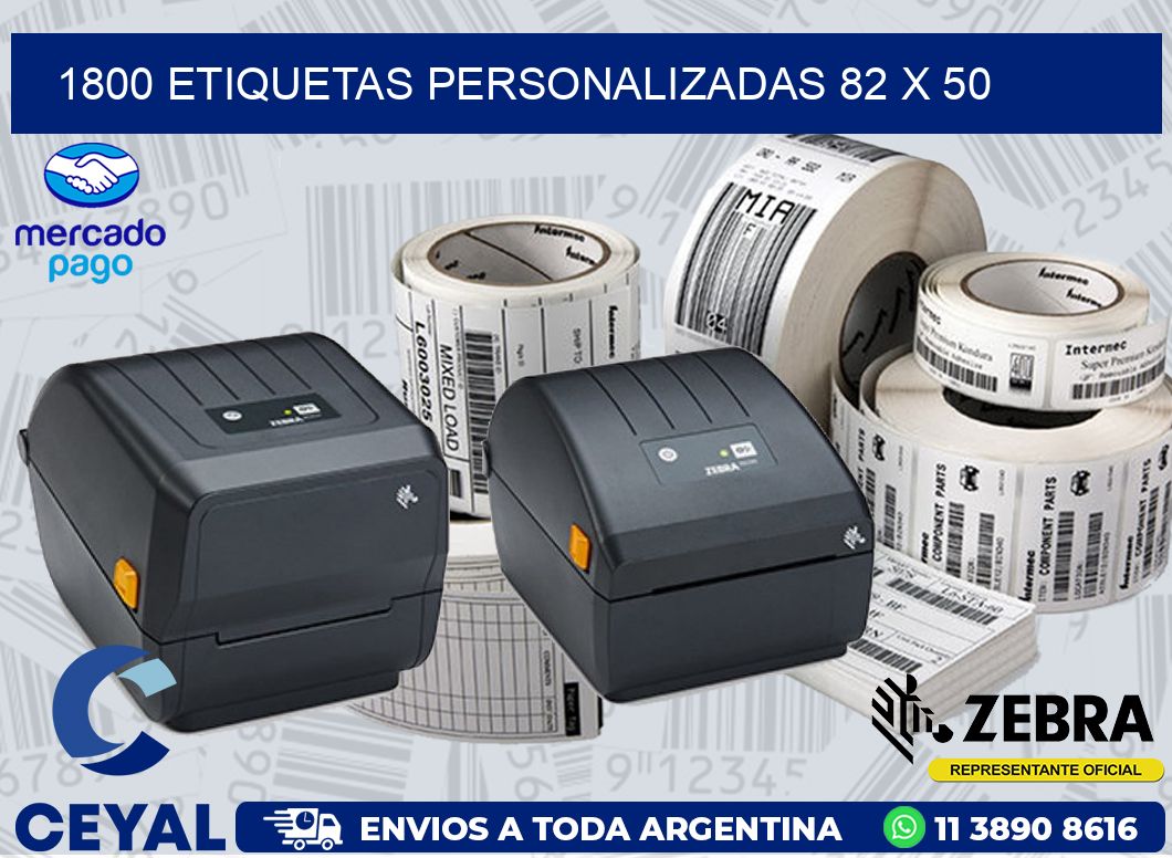 1800 ETIQUETAS PERSONALIZADAS 82 x 50