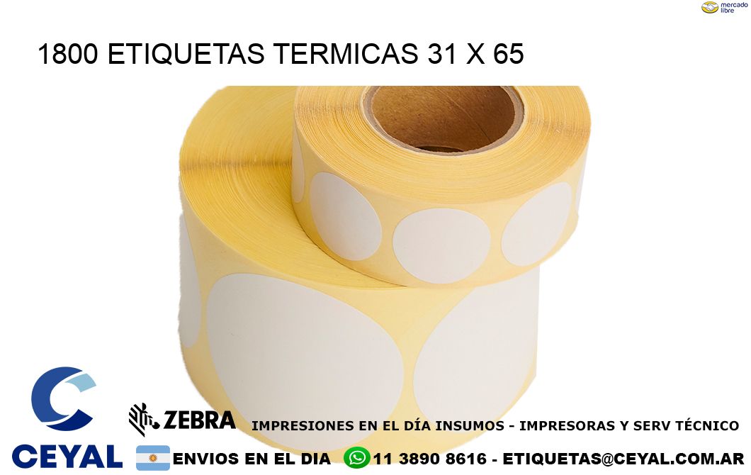 1800 ETIQUETAS TERMICAS 31 x 65