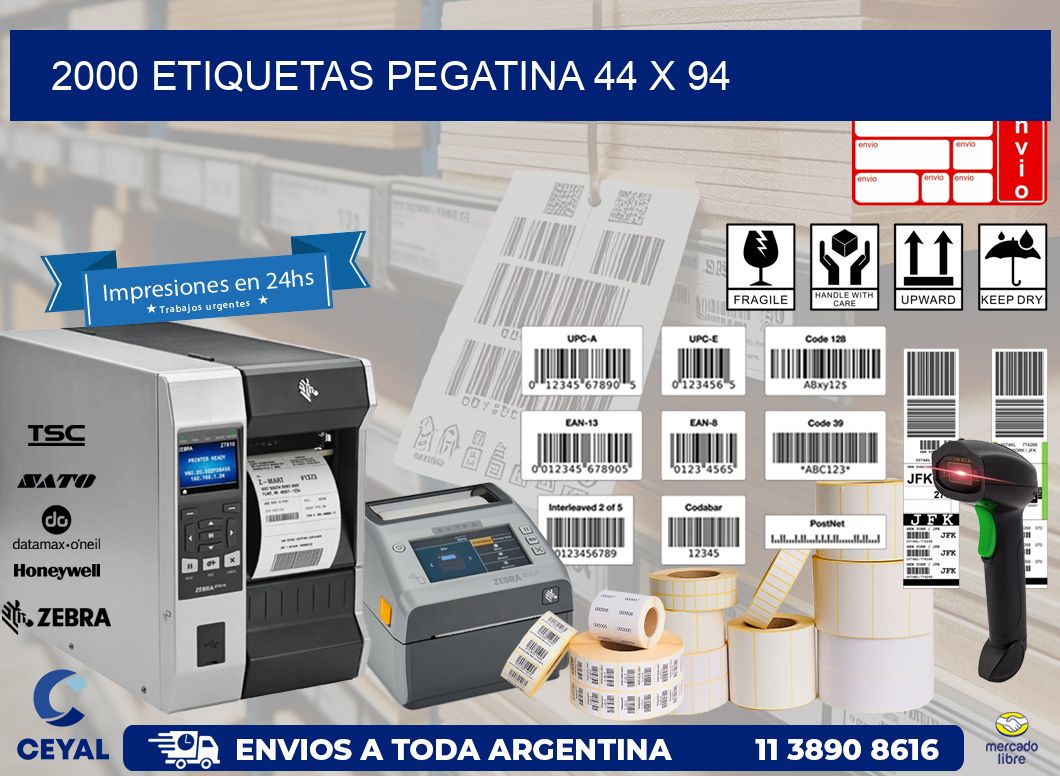 2000 ETIQUETAS PEGATINA 44 x 94