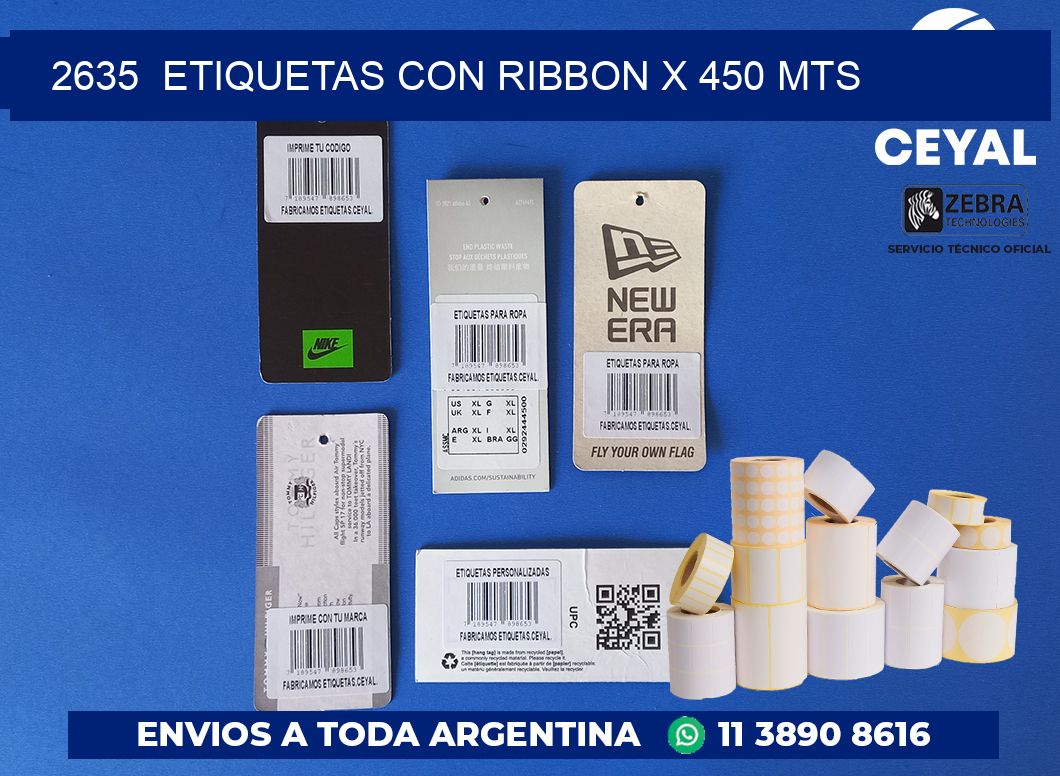 2635  ETIQUETAS CON RIBBON X 450 MTS