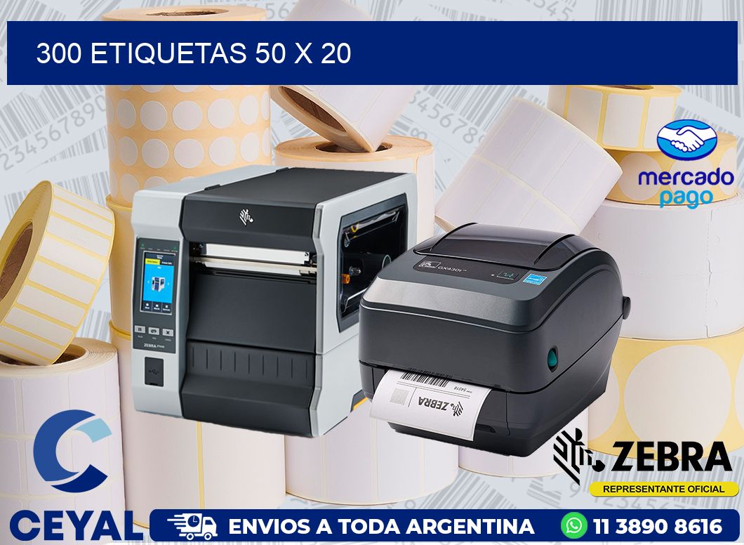 300 ETIQUETAS 50 x 20