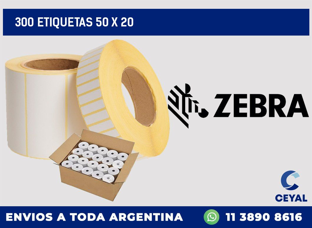 300 ETIQUETAS 50 x 20