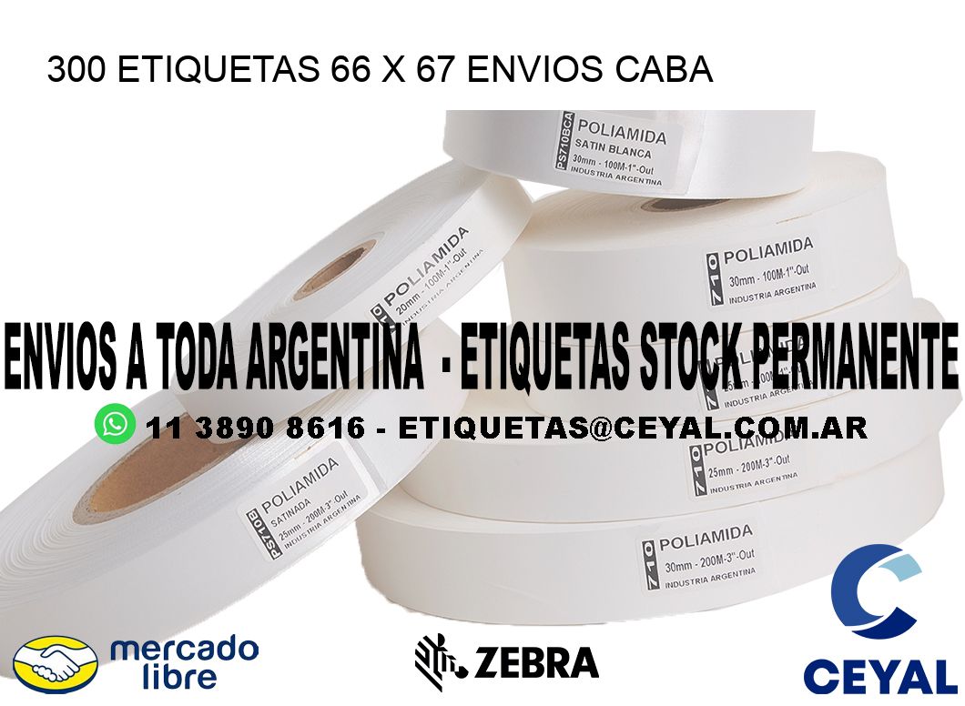 300 ETIQUETAS 66 x 67 ENVIOS CABA