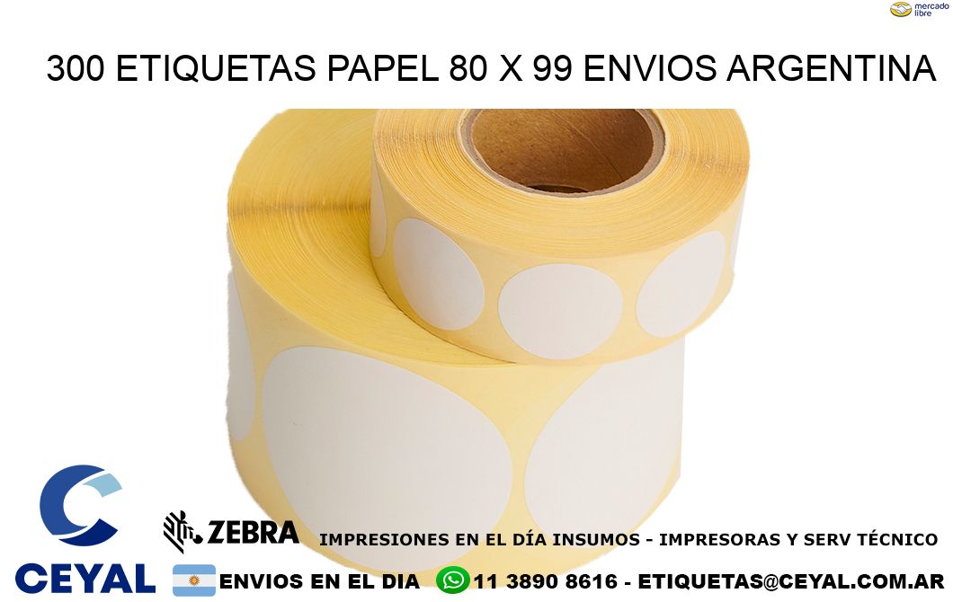 300 ETIQUETAS PAPEL 80 x 99 ENVIOS ARGENTINA