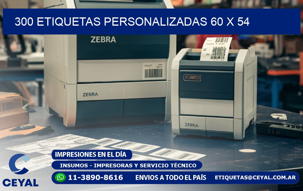 300 ETIQUETAS PERSONALIZADAS 60 x 54