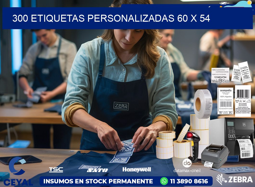 300 ETIQUETAS PERSONALIZADAS 60 x 54