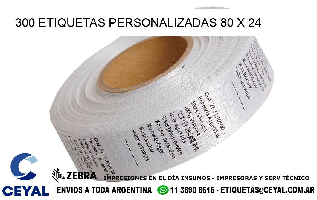 300 ETIQUETAS PERSONALIZADAS 80 x 24