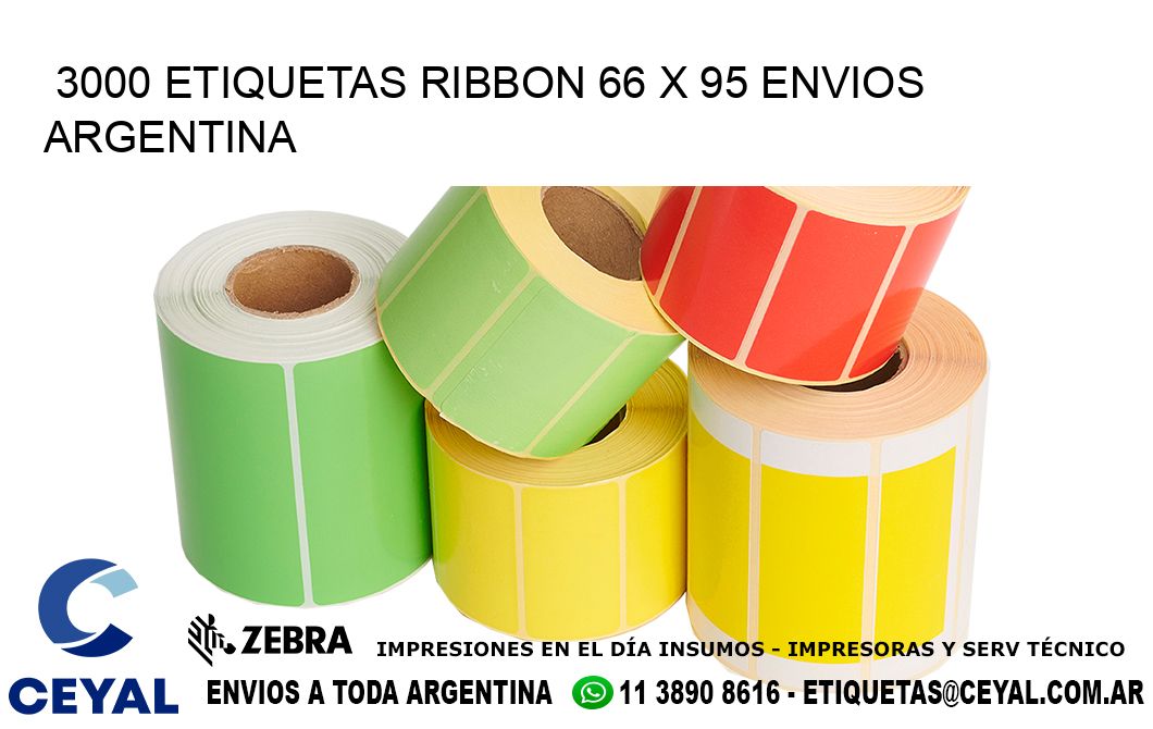 3000 ETIQUETAS RIBBON 66 x 95 ENVIOS ARGENTINA