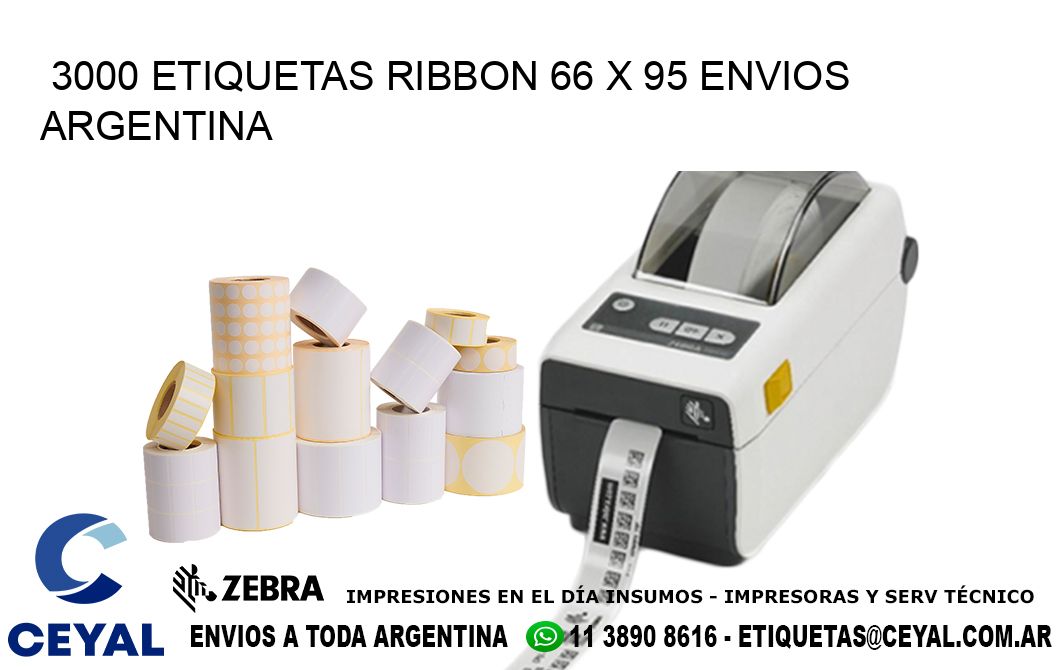 3000 ETIQUETAS RIBBON 66 x 95 ENVIOS ARGENTINA