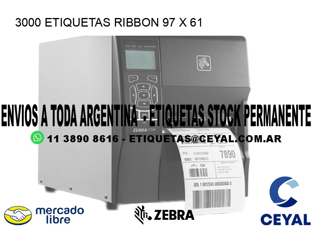 3000 ETIQUETAS RIBBON 97 x 61