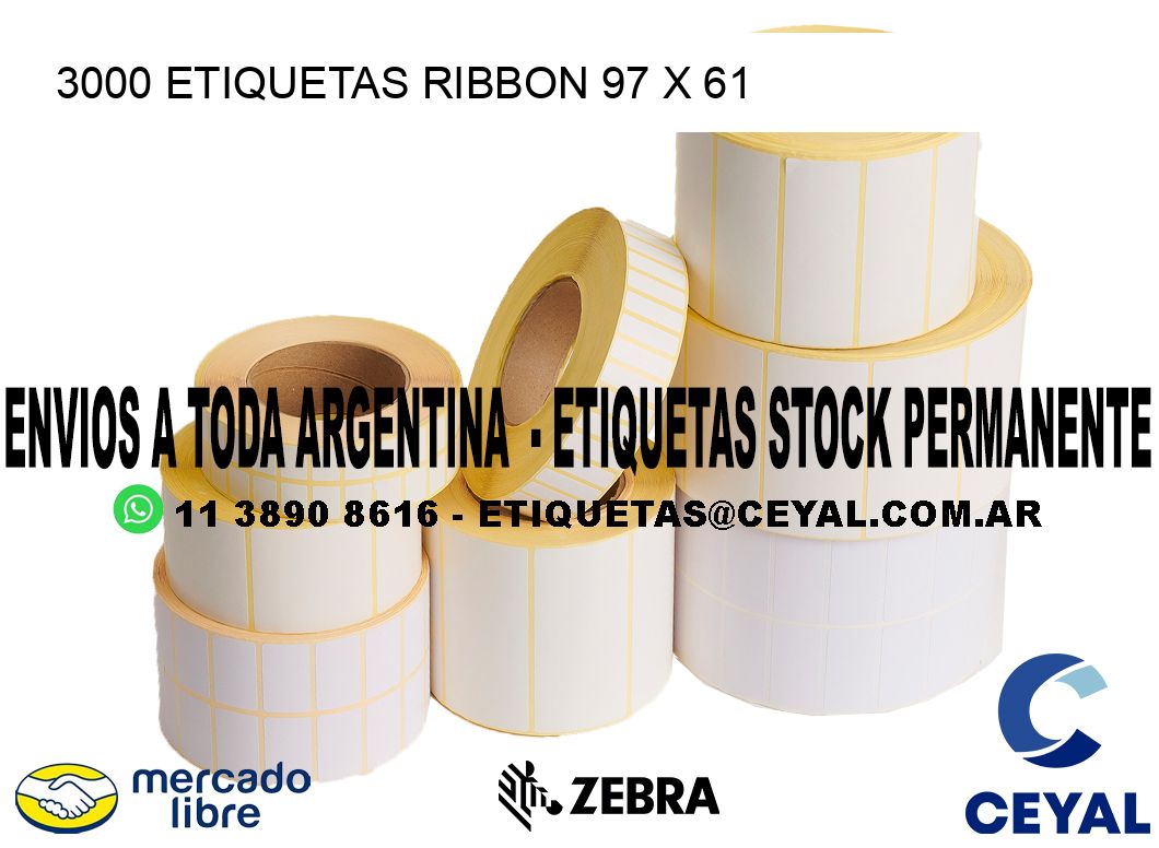 3000 ETIQUETAS RIBBON 97 x 61