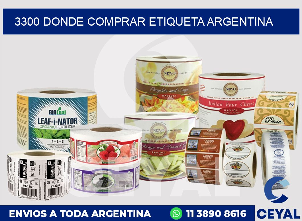 3300 DONDE COMPRAR ETIQUETA ARGENTINA