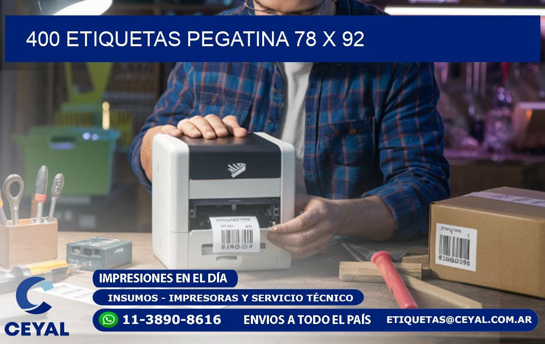 400 ETIQUETAS PEGATINA 78 x 92