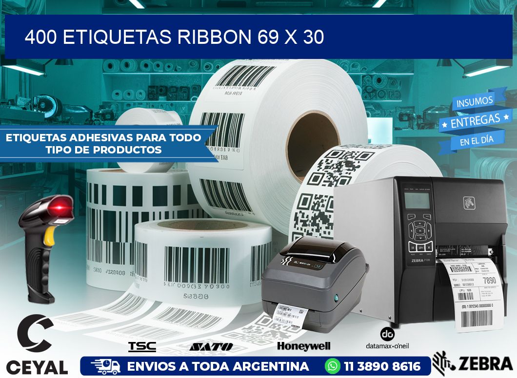 400 ETIQUETAS RIBBON 69 x 30