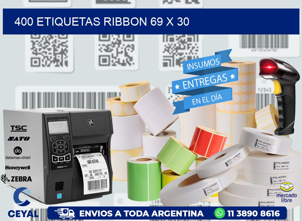 400 ETIQUETAS RIBBON 69 x 30