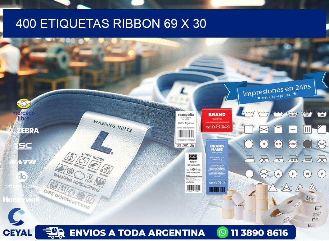 400 ETIQUETAS RIBBON 69 x 30