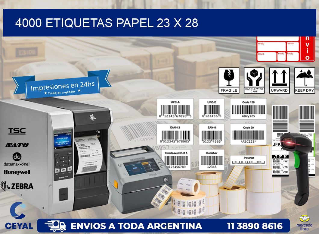 4000 ETIQUETAS PAPEL 23 x 28