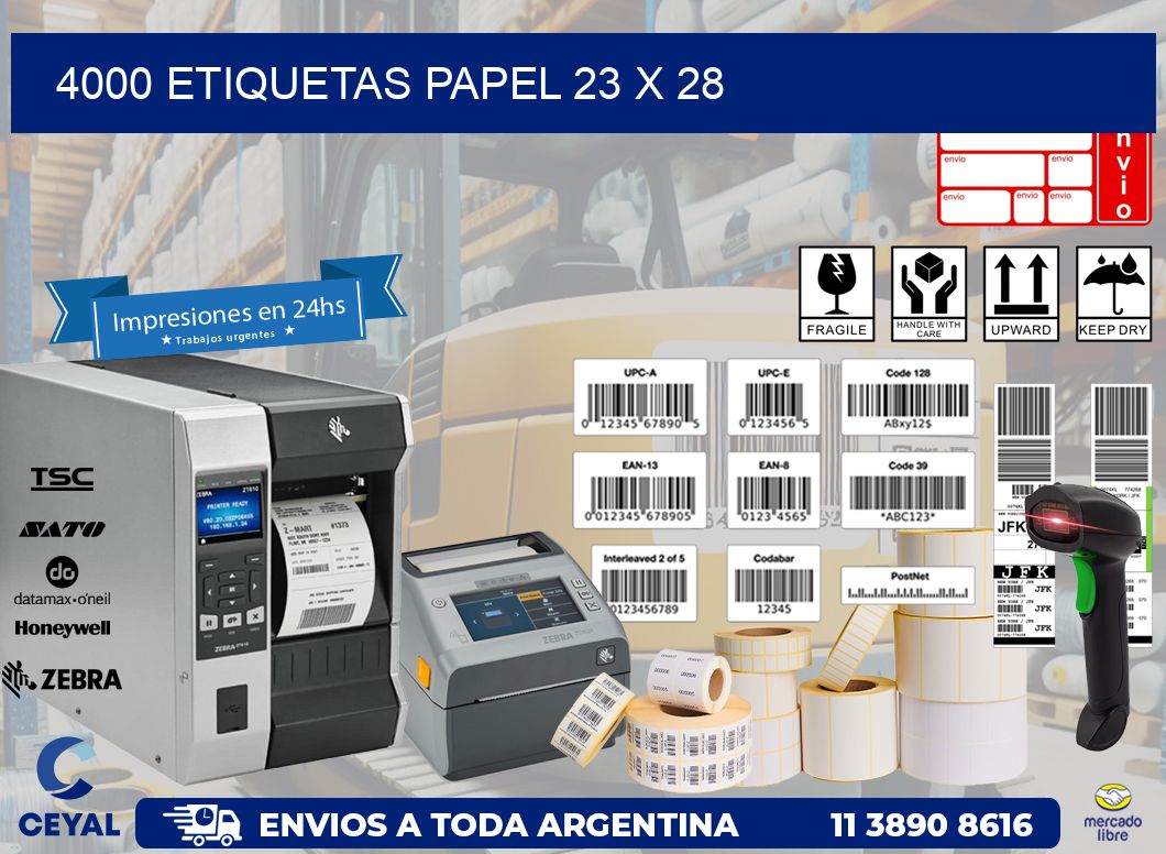 4000 ETIQUETAS PAPEL 23 x 28