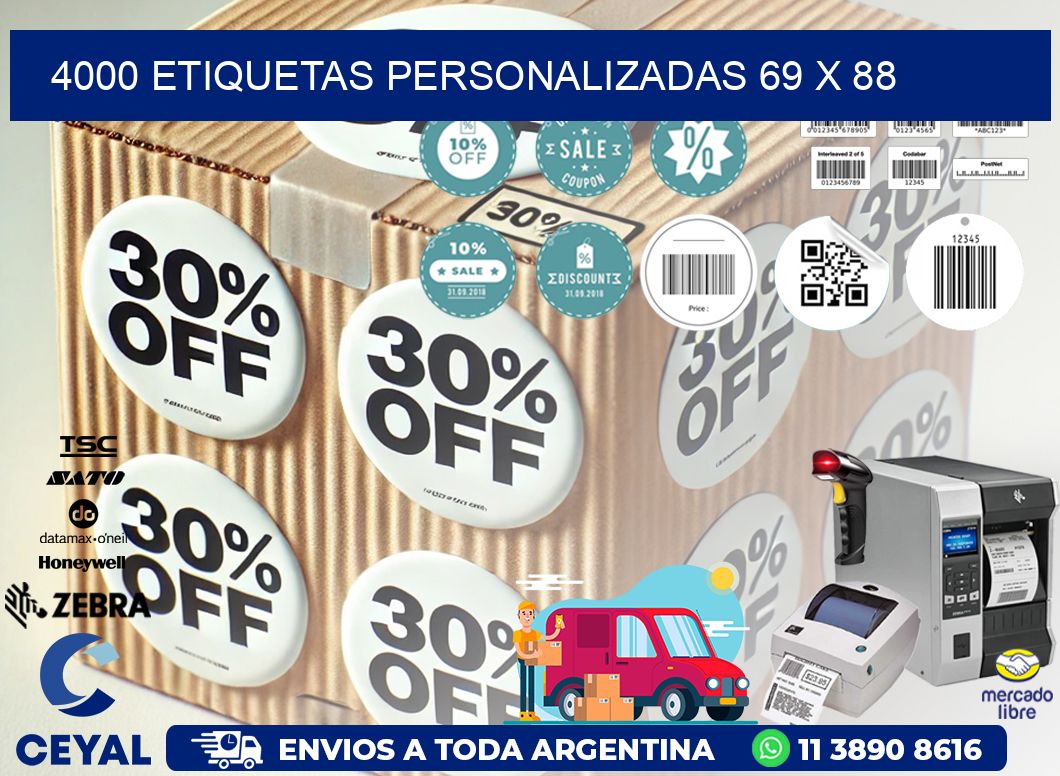 4000 ETIQUETAS PERSONALIZADAS 69 x 88