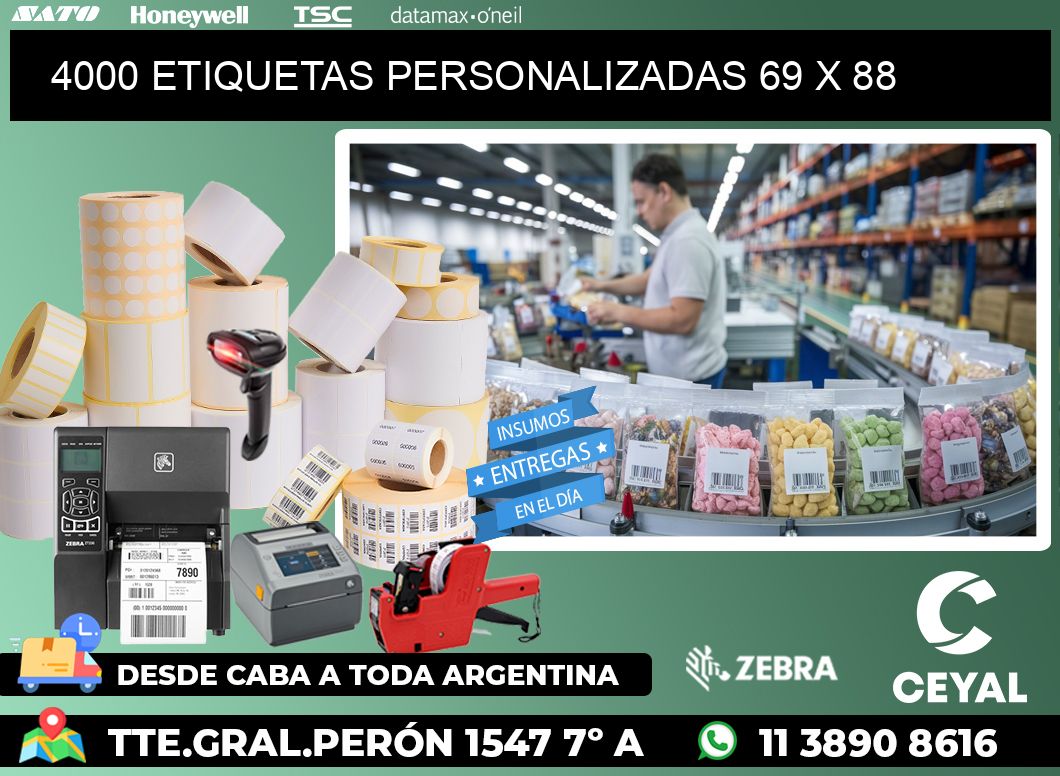 4000 ETIQUETAS PERSONALIZADAS 69 x 88