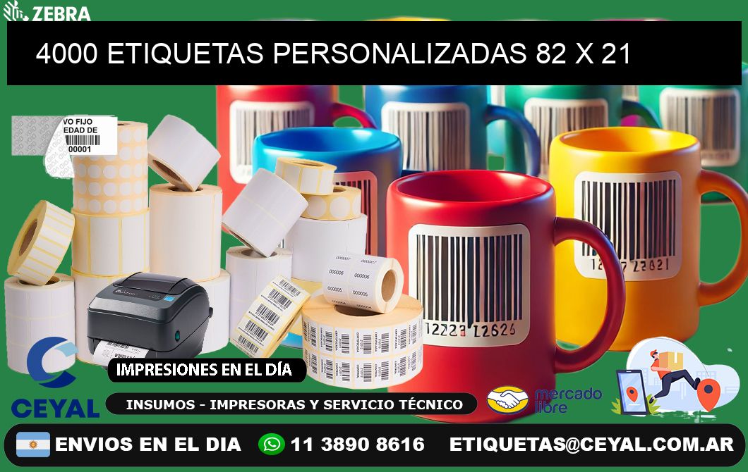 4000 ETIQUETAS PERSONALIZADAS 82 x 21